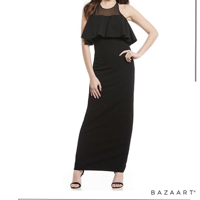 Nwt Badgley Mischka Catherine Popover Dress 0 Wedding Guest Black Tie